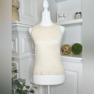 Zara Sleeveless Cream Sweater Tank Top Size 9/10